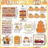 Bandeja Escalonada de Madera de Calabaza de 16 Piezas para Acción de Gracias y Halloween Estilo Granja Rústica Estilo Cosecha