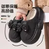 Pantuflas de algodón de suela gruesa 2026, silenciosas, para mujer, uso interior y exterior, otoño e invierno, con forro de felpa para calidez, y suelas antideslizantes