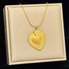 Pendientes de amor a rayas de acero inoxidable con personalidad europea y americana, chapados en oro color 18K, moda de lujo ligero, temperamento comodín, lote de joyería