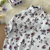 Camisa Floral Estilo Hong Kong Manga Curta Masculina Verão Estampada Antiga Camisa Floral Estilo Hong Kong Top Solto Fino