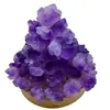 Venta al por mayor del fabricante Racimo de Piedra Cruda de Cristal Natural Lámpara de Noche Flor de Amatista Cama de Grava de Cristal Lámpara de Atmósfera de Mesita de Noche Lámpara de Cristal
