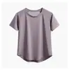 Camiseta Deportiva de Manga Corta para Comercio Exterior Transfronterizo, Top de Entrenamiento de Yoga para Mujer, Secado Rápido, Transpirable, Holgado, Casual, Ropa para Correr por la Mañana