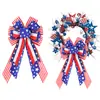 Serie del Día de la Independencia Americana Decoración de Moño de Cinta Hecho a Mano Borde de Alambre de Hierro Imitación Lino Pajarita Personalización