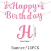 Novo painel de fundo para festa de aniversário com tema de borboleta rosa da Amazon, bandeirinhas de barbante, guirlandas penduradas e suprimentos de decoração
