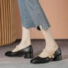 Zapatos Mary Jane Primavera 2023 Nuevos Más Fáciles de Combinar Punta Cuadrada Zapatos de Noche Viento Suave Tacón Bajo Tacón Grueso Zapatos de Hada para Mujer