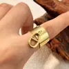 Pulsera Anillo de Acero de Titanio Yusen Europeo y Americano Chapada en Oro Joyería que No se Desvanece para Mujer Lujo Ligero Gama Alta Acero Inoxidable Joyería Transfronteriza