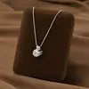 Comercio Exterior de Amazon Venta Caliente Collar de Acero de Titanio Temperamento Femenino Circonita Microincrustada Personalidad Cadena para Clavícula de Alto Sentido Colección Joyería
