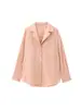 Comercio Exterior Transfronterizo de Amazon Ropa de Mujer Otoño 2025 Nueva Moda Estilo Europeo y Americano Camisa Holgada de Manga Larga Bicolor con Detalles de Bolsillo