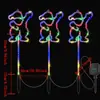 Nueva Luz de Bastón de Navidad Solar con Enchufe al Suelo Cadena de Luces de Bastón de Caramelo Navideño Gancho para Paraguas LED Luz de Césped de Cinco Cuerdas