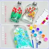 Garrafa de Vidro DIY Pintada à Mão Kit de Materiais Artesanais Garrafa Estrela da Sorte Graffiti Pintado para Crianças Vaso de Pintura Criativa