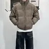 Chaqueta de algodón acolchada de invierno, luz de lujo, estilo americano para pan, cuello vertical, nueva moda para hombre, marca retro, engrosada, cálida, holgada