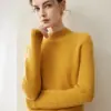 Nueva colección de otoño e invierno: Suéter grueso 100% cachemira pura para mujer, con cuello semi-alto, estampado de orquídeas, mangas largas y diseño de jersey, perfecto como capa base.