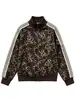 Jaqueta amarela com estampa de leopardo estilo retrô americano, unissex, modelagem solta, estilo casual, com gola alta, fecho de zíper e design curto estilo baseball, perfeita para o outono