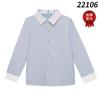 Camisa para niños estilo coreano, ropa para niños estilo inglés, camisa de algodón de manga larga a rayas rojas y azules, camisa plisada para niños y niñas, uniforme escolar para verano