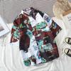 Nueva Camisa Floral Manga Corta Hombre Holgada Estudiante Moderna Camisa Floral Pareja Chaqueta Playa Delgada Hawaiana Verano