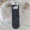 25 Meias Estilosas Zhuji Outono e Inverno para Mulheres, Meias de Algodão Pelúcia Gato Desenho Animado Estilo Japonês, Meias de Cano Médio Folgadas