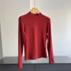 Outono 2026 Nova Camiseta de Gola Alta Camada Base Top Estilo Básico Top para Camadas Roupa Íntima Feminina Atacado N3AT5596