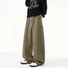 Controle de Preço 79355g Calça de Moletom Casual Pesada Cor Sólida Tamanho Plus Extra Grande Estilo Retrô de Hong Kong