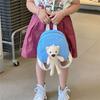Nueva mochila infantil con diseño de oso, ligera y pequeña, informal, con bonito colgante para niños y niñas.