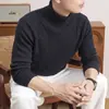 Suéter de lana para hombre, cuello alto, nuevo estilo de invierno, casual de alta gama, engrosado para abrigar, color liso, prenda base de punto