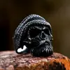 Guerrero de Acero anillo de acero inoxidable para anciano barbudo comercio exterior Nuevo Sombrero de Calavera anillo de titanio al por mayor