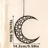 Artesanía de Madera Colgante Estrella Negra y Luna Hueca Nuevo Producto Transfronterizo Decoración de Pared para Hogar y Dormitorio Colgador Venta al por Mayor