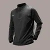 Ropa de Protección Solar de Secado Rápido para Verano Ropa de Fitness Camiseta Deportiva para Correr y Entrenamiento para Hombre Camiseta de Manga Larga con Media Cremallera Venta al por Mayor