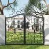 Puerta de Patio de Hierro Forjado Estilo Europeo Puerta de Jardín Villa de Campo Pasillo Exterior Doble Puerta Batiente Entrada Simple/Doble Pasillo de Acceso Puerta de Hierro