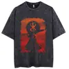 Estilo Lavável Transfronteiriço Popular Anime Berserk Estampa Camiseta Lavada Masculina Camiseta de Alta Qualidade Réplica