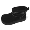 Botas de neve femininas com veludo plus, grossas, antiderrapantes, solado grosso, novo estilo 2026, para inverno, com aumento de altura, estilo retro nordeste, quentes, de algodão