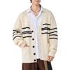 Suéter de Punto con Cuello en V para Hombre Diseño de Nicho Estilo Preppy en Capas Rayas Cardigan Casual Superior Chaqueta