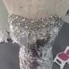 Vestido de Noche de Lujo Strapless Hecho a Medida de Alta Gama Transfronterizo, Vestido de Sirena Strapless con Lentejuelas Pesadas, Fábrica de Vestidos de Boda de Comercio Exterior