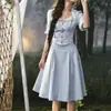 En stock: Amantes Náuticos (Edición Cazador) Conjunto de Camisa y Falda Rayadas Azules Estilo Old Money Inspirado en el Diseño Francés