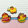 Patito Amarillo Lindo de Goma Suave de PVC Hebilla Decorativa Desmontable para Zuecos, Dijes para Zapatos, Accesorios de Bricolaje Transfronterizos en Stock