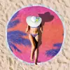 Toalha de Praia Redonda de Microfibra Estampada Transfronteiriça com Franjas, Proteção Solar à Beira-Mar, Toalha de Banho de Secagem Rápida, Toalha Esportiva para Adulto