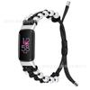 Adecuado para el reloj inteligente Fitbit Luxe, pulsera de reloj de lujo ajustable con tejido perlado.