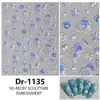 Redanco Novo Adesivo de Unha Manicure Adesivo de Unha Estéreo Marinha 5D em Relevo Água-viva Estrela do Mar Concha Luz Dr-1138
