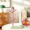 Portavasos en forma de árbol miniatura con forma de durazno, un escurridor de vasos doméstico, un organizador para rincón de café y una decoración de escritorio estilo curativo