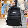 Mochila Escolar Unicolor para Estudantes Ensino Fundamental e Médio Mochila de Grande Capacidade Feminina 2025 Nova Casual Simples Versátil para Meninas