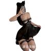 Charmoso coelho sexy lingerie feminina malha transparente sexy tentação quente alça aberta camisola paixão pijamas 8403