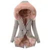 Parka de Algodón Cálida Ajustada para Mujer Amazon Chaqueta Gruesa de Algodón con Cuello de Piel y Capucha para Protección contra el Frío de Otoño e Invierno