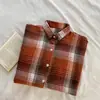 Tiro real precio real estilo coreano alto sentido del diseño nicho camisa mujer otoño usar retro estilo Hong Kong versátil suelta camisa de cuadros