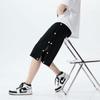 Pantalones de botonadura completa estilo Harajuku Hong Kong, pantalones cortos casuales, pantalones de baloncesto holgados para hombre, pantalones deportivos rectos.