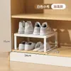 Estante de zapatos ahorrador de espacio zapatero de almacenamiento gabinete de zapatos partición en capas estante de soporte de zapatos de doble capa artefacto para la entrada para colocar zapatos pantuflas almacenamiento