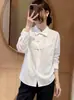 Coleção Outono 2026: camisa de manga comprida estilo chinês, nicho, retrô e moderna, com botões decorativos, perfeita como camada base ou top