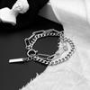 Design Original Estilo Frio Ins Moda Masculina e Feminina Joias Elegantes de Aço Titânio Emendado Pulseira de Camada Dupla Exquisita e Versátil