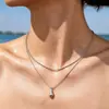 Colar de Aço Titânio Banhado a PVD Gota d'Água para Mulheres, Ouro 18K, Não Desbota, Estilo Europeu e Americano, Luxo Leve, Sensação de Alta Qualidade, Corrente para Clavícula Versátil