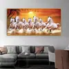 Siete Caballos Animal Sala de Estar Pintura Decorativa Panel Horizontal Oficina Éxito Pintura Colgante Fondo de Sofá Pared Mural de Porcelana de Cristal