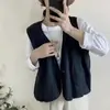 Colete feminino estilo vintage, novo modelo primavera 2026, gola V, de abotoamento simples, corte solto, modelador, leve, jaqueta sem mangas