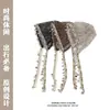 Gorro bohemio con borla de conchas y diseño calado para mujer, delgado y transpirable para primavera y verano, hace que la cara se vea más pequeña